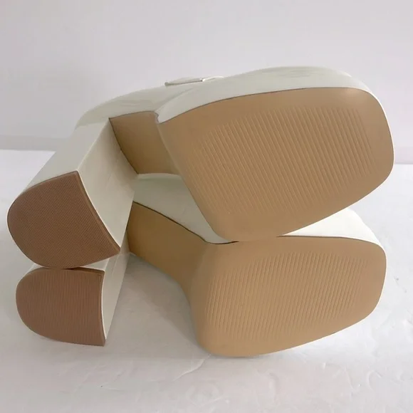 Shoe Dazzle Women’s Margaux White Platform Loafer Chunky Heel Shoes Size 8 New - Picture 14 of 14